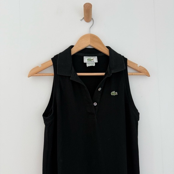 Vintage Lacoste black sleeveless polo midi dress - FR 40 (Medium) - Picture 2 of 6